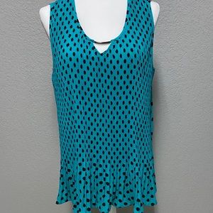 Women’s XL Sleeveless Turquoise/Black Cato top